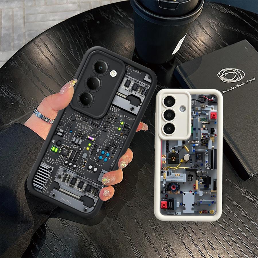 Gaming Console For Phone - เคสโทรศัพท์ลายเกมส์สีม่วงสำหรับ Samsung Galaxy A51 A73 A71